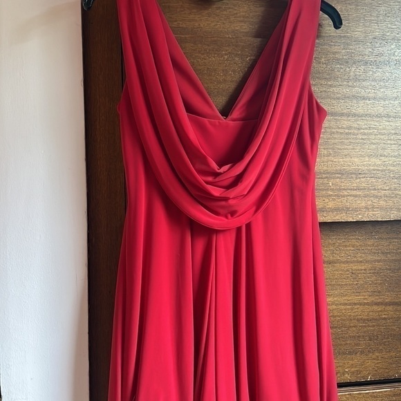 Gorgeous red “event” dress with draped back, worn 1x - Picture 3 of 7